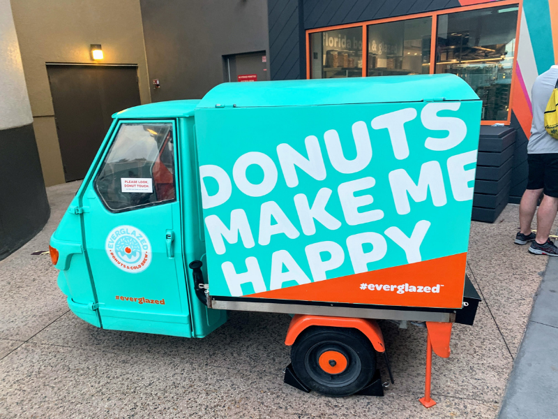 mini truck that says donuts make me happy