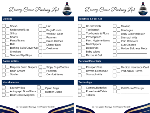 Essential Disney Cruise Packing List - Pixie Dusted Journeys