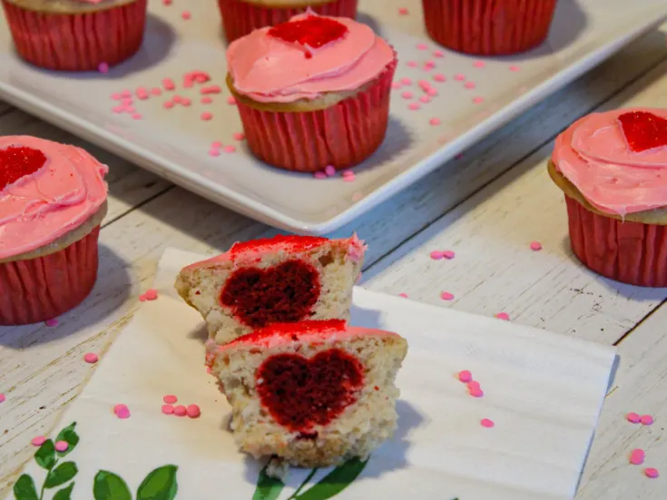 Heart Surprise Cupcakes